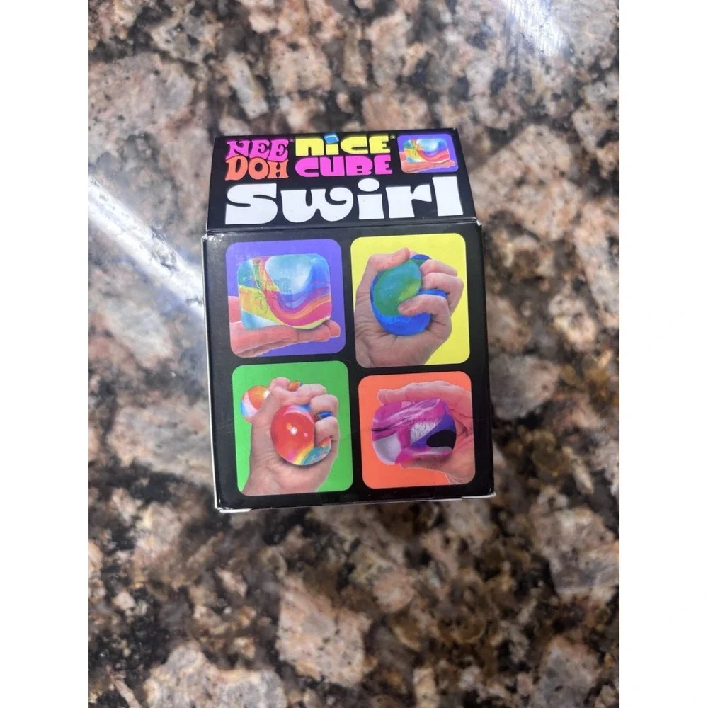 Nee Doh Nice Cube Swirl Super Solid Squish! Purple Pink Blue Authentic NeeDoh
